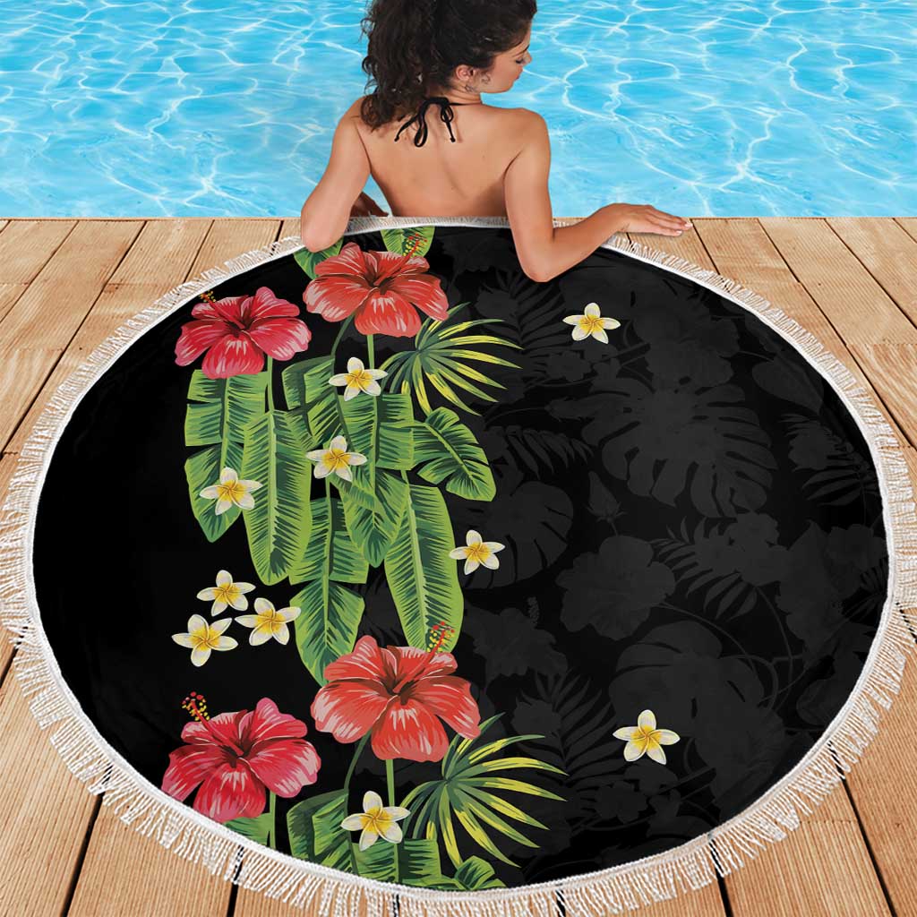Hawaiian Hibiscus Plumeria Beach Blanket Tropical Leaves LT01 - Polynesian Pride