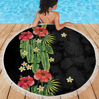 Hawaiian Hibiscus Plumeria Beach Blanket Tropical Leaves LT01 - Polynesian Pride
