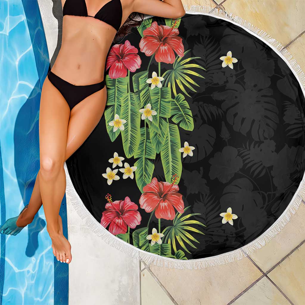 Hawaiian Hibiscus Plumeria Beach Blanket Tropical Leaves LT01 - Polynesian Pride