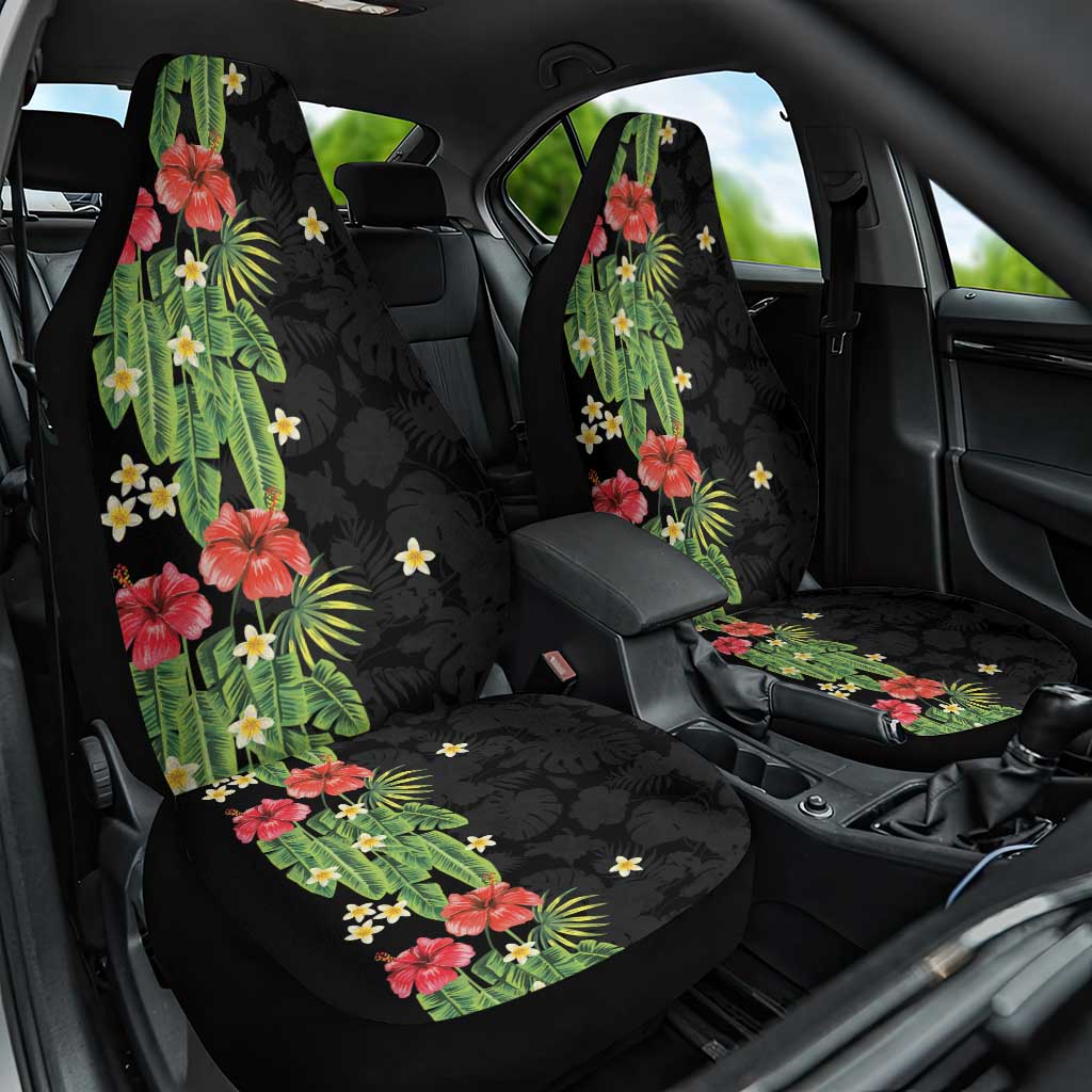Hawaiian Hibiscus Plumeria Car Seat Cover Tropical Leaves