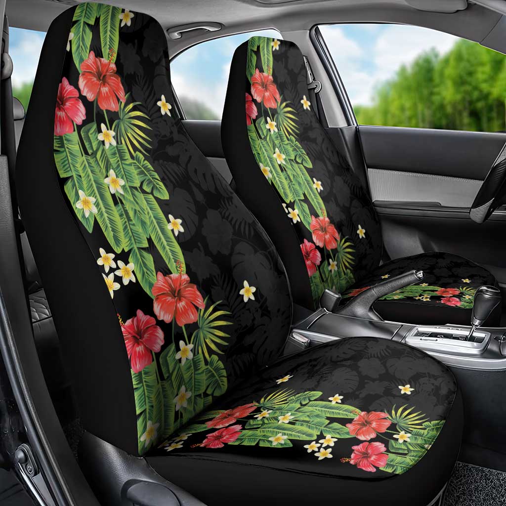 Hawaiian Hibiscus Plumeria Car Seat Cover Tropical Leaves