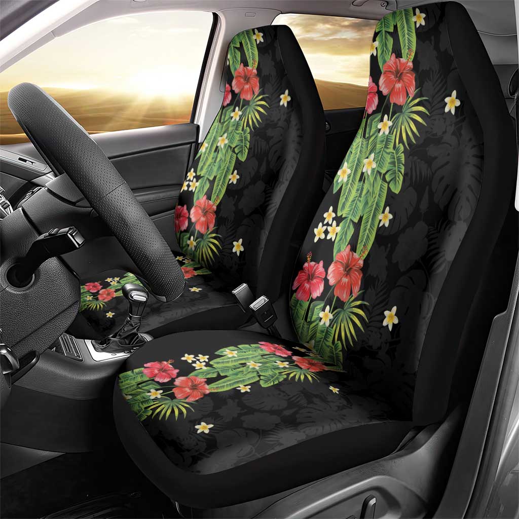 Hawaiian Hibiscus Plumeria Car Seat Cover Tropical Leaves