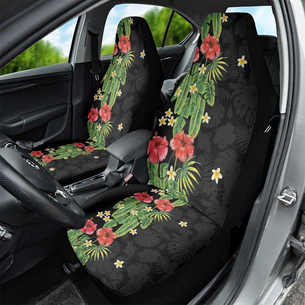 Hawaiian Hibiscus Plumeria Car Seat Cover Tropical Leaves