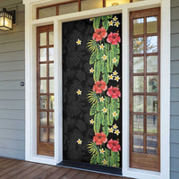 Hawaiian Hibiscus Plumeria Door Cover Tropical Leaves