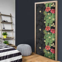 Hawaiian Hibiscus Plumeria Door Cover Tropical Leaves