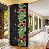 Hawaiian Hibiscus Plumeria Door Cover Tropical Leaves
