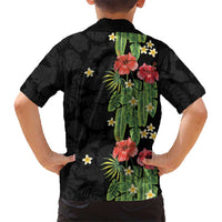 Hawaiian Hibiscus Plumeria Family Matching Mermaid Dress and Hawaiian Shirt Tropical Leaves LT01 - Polynesian Pride
