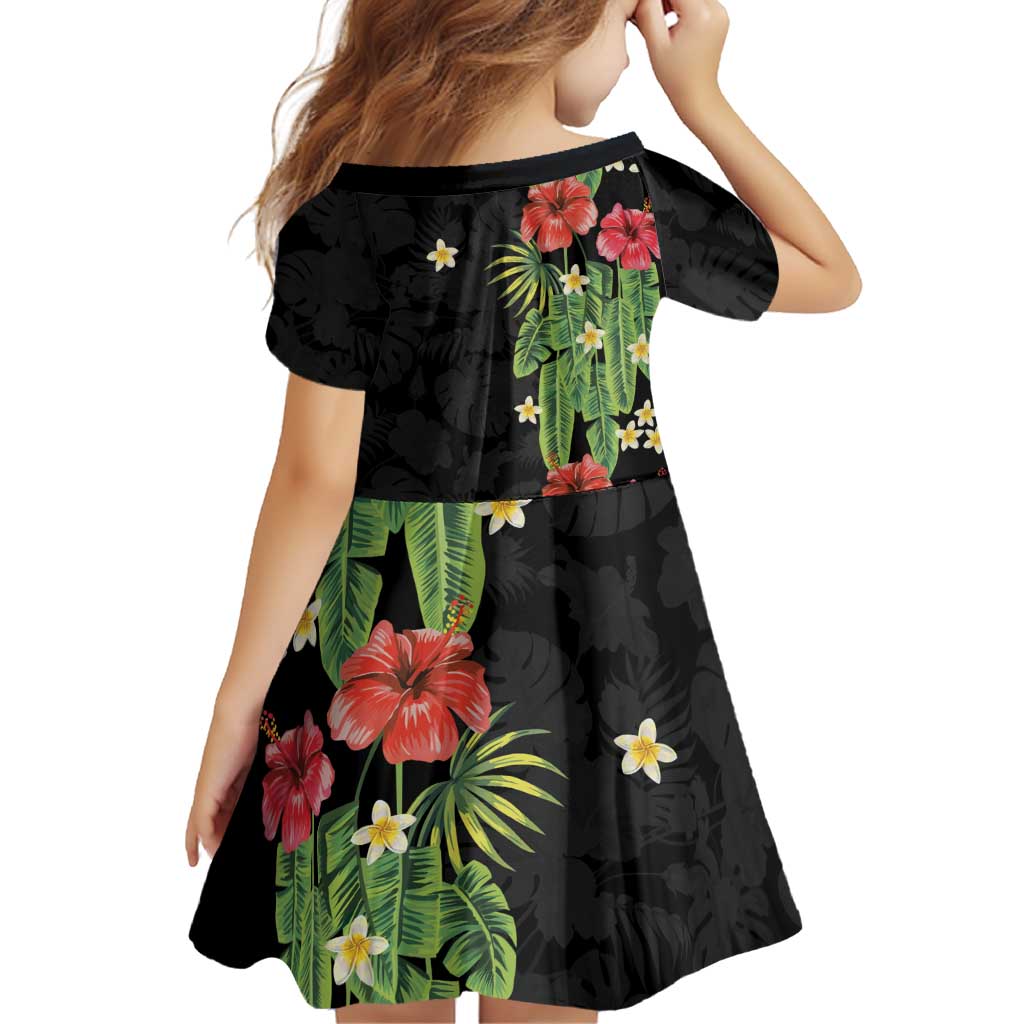 Hawaiian Hibiscus Plumeria Family Matching Off Shoulder Short Dress and Hawaiian Shirt Tropical Leaves LT01 - Polynesian Pride