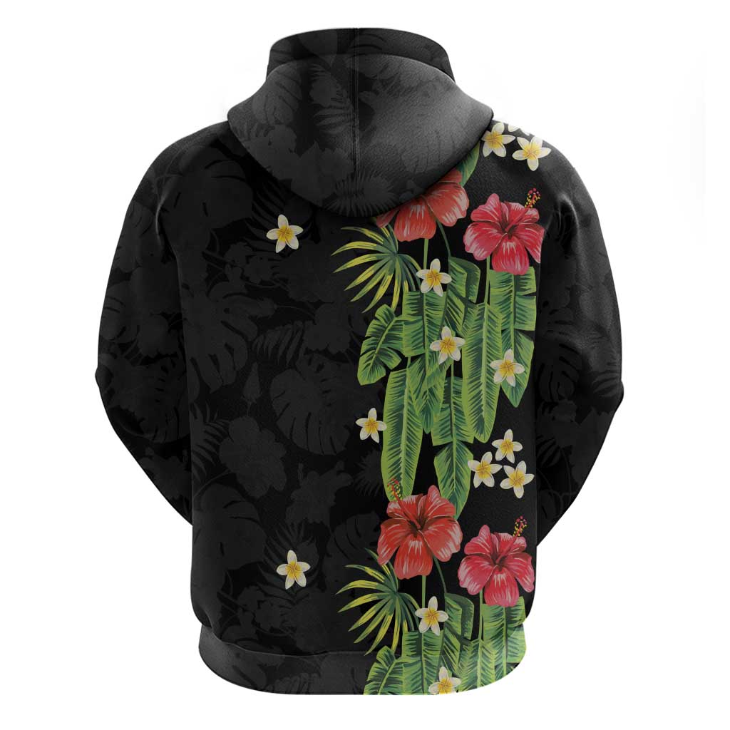 Hawaiian Hibiscus Plumeria Hoodie Tropical Leaves LT01 - Polynesian Pride