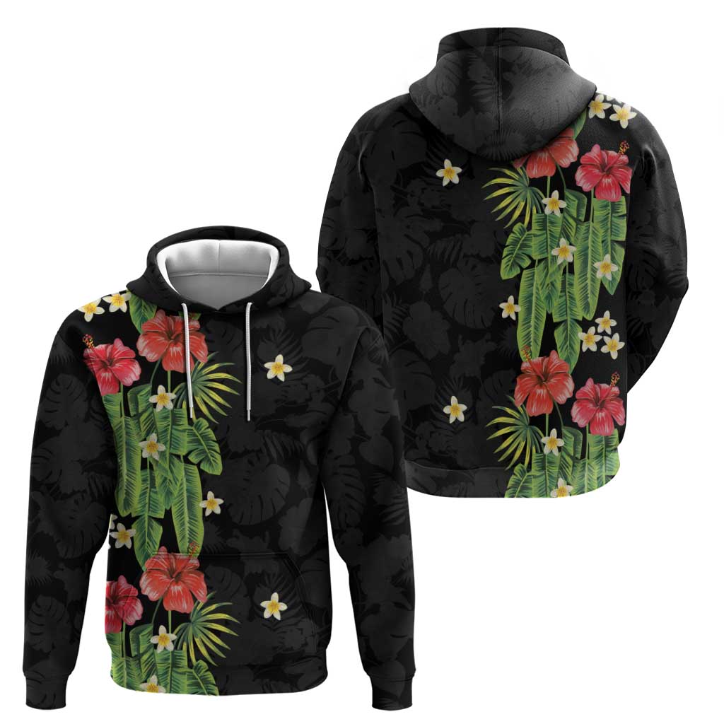 Hawaiian Hibiscus Plumeria Hoodie Tropical Leaves LT01 - Polynesian Pride