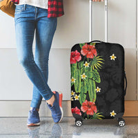 Hawaiian Hibiscus Plumeria Luggage Cover Tropical Leaves LT01 - Polynesian Pride