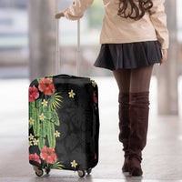 Hawaiian Hibiscus Plumeria Luggage Cover Tropical Leaves LT01 - Polynesian Pride