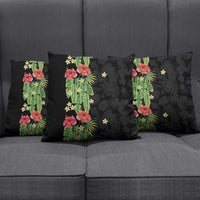 Hawaiian Hibiscus Plumeria Pillow Cover Tropical Leaves