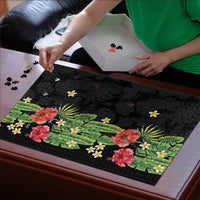 Hawaiian Hibiscus Plumeria Puzzle Tropical Leaves