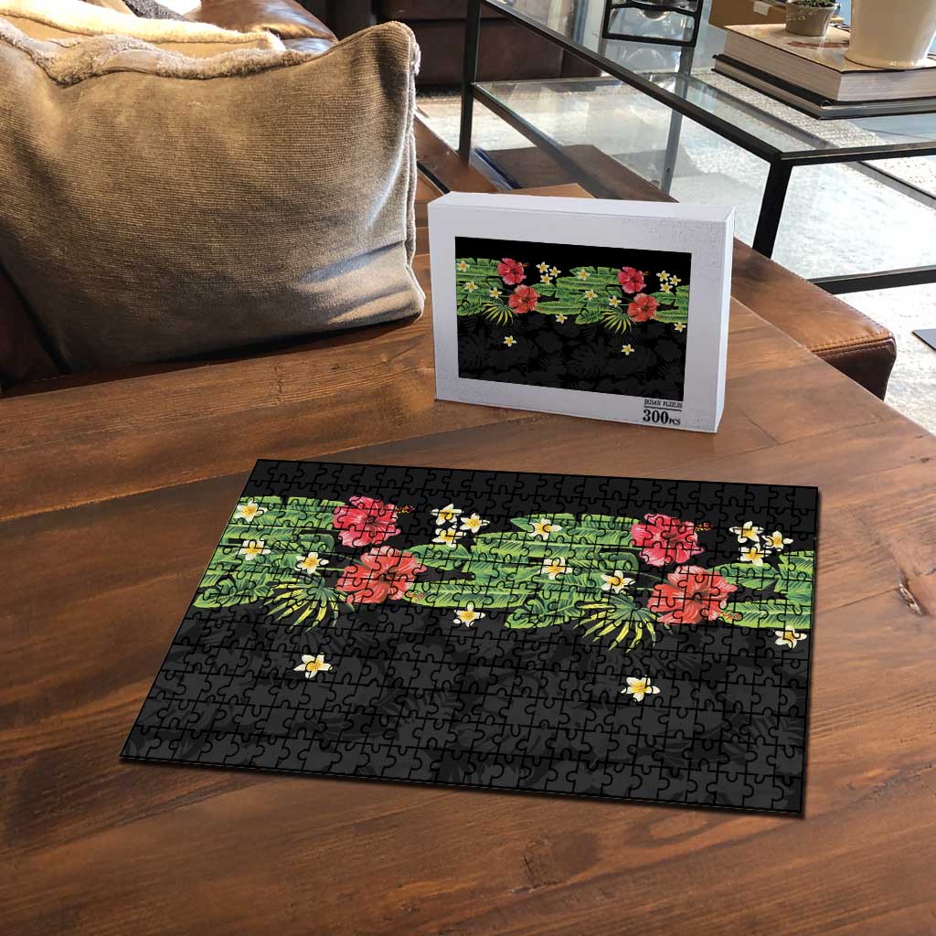 Hawaiian Hibiscus Plumeria Puzzle Tropical Leaves
