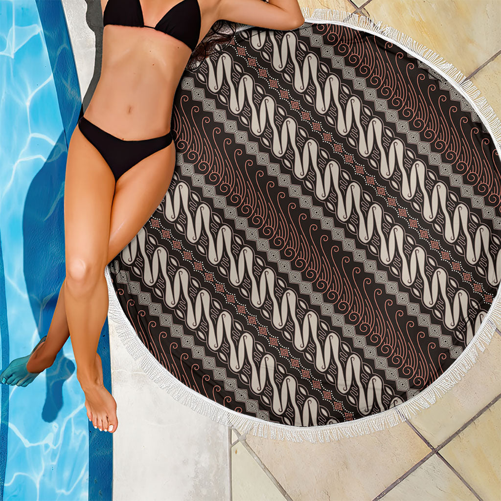 Yogyakarta Parang Batik Motifs Beach Blanket Indonesian Traditional Pattern