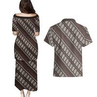 Yogyakarta Parang Batik Motifs Couples Matching Puletasi and Hawaiian Shirt Indonesian Traditional Pattern