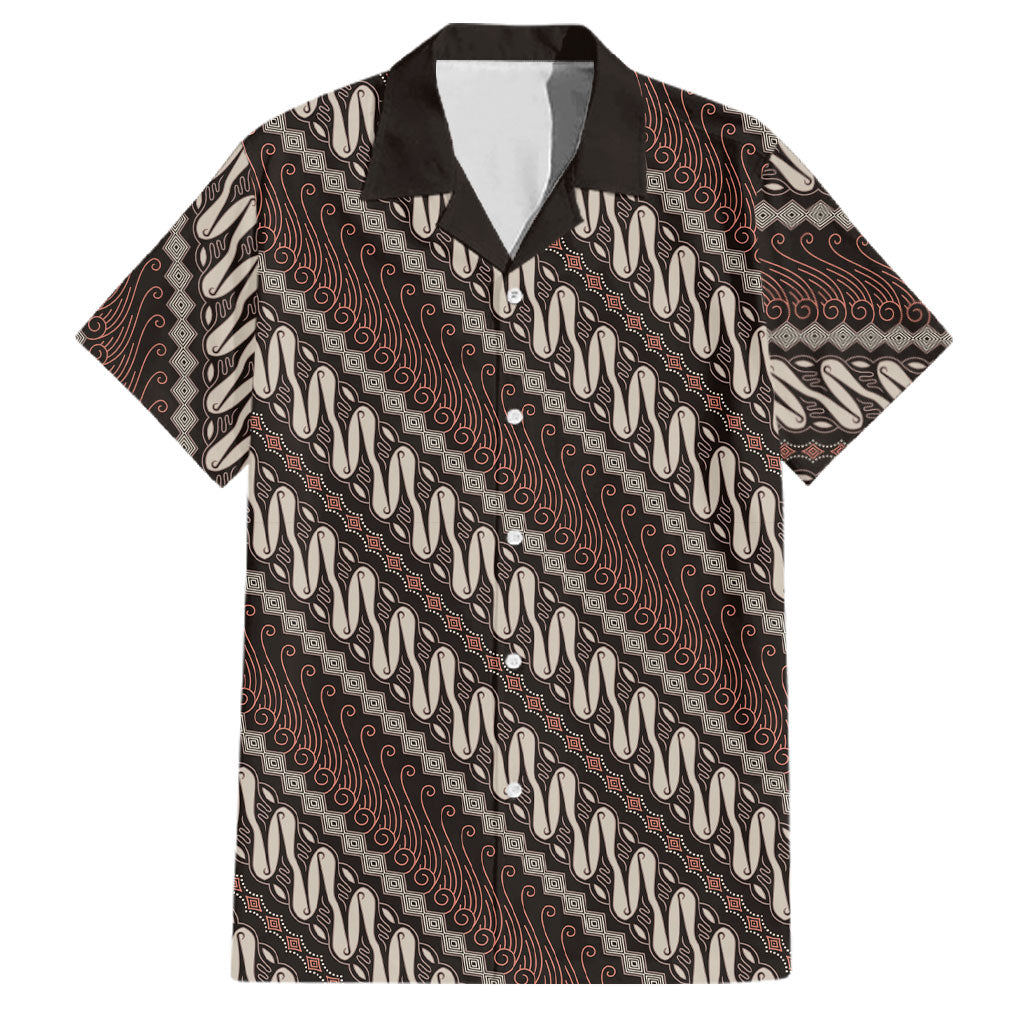 Yogyakarta Parang Batik Motifs Family Matching Mermaid Dress and Hawaiian Shirt Indonesian Traditional Pattern