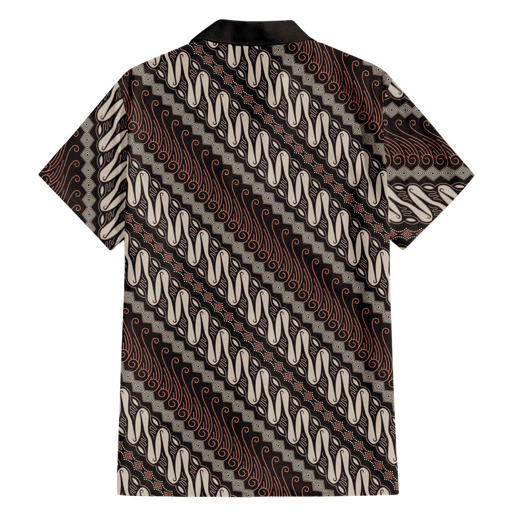 Yogyakarta Parang Batik Motifs Family Matching Off Shoulder Maxi Dress and Hawaiian Shirt Indonesian Traditional Pattern