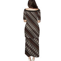 Yogyakarta Parang Batik Motifs Family Matching Puletasi and Hawaiian Shirt Indonesian Traditional Pattern