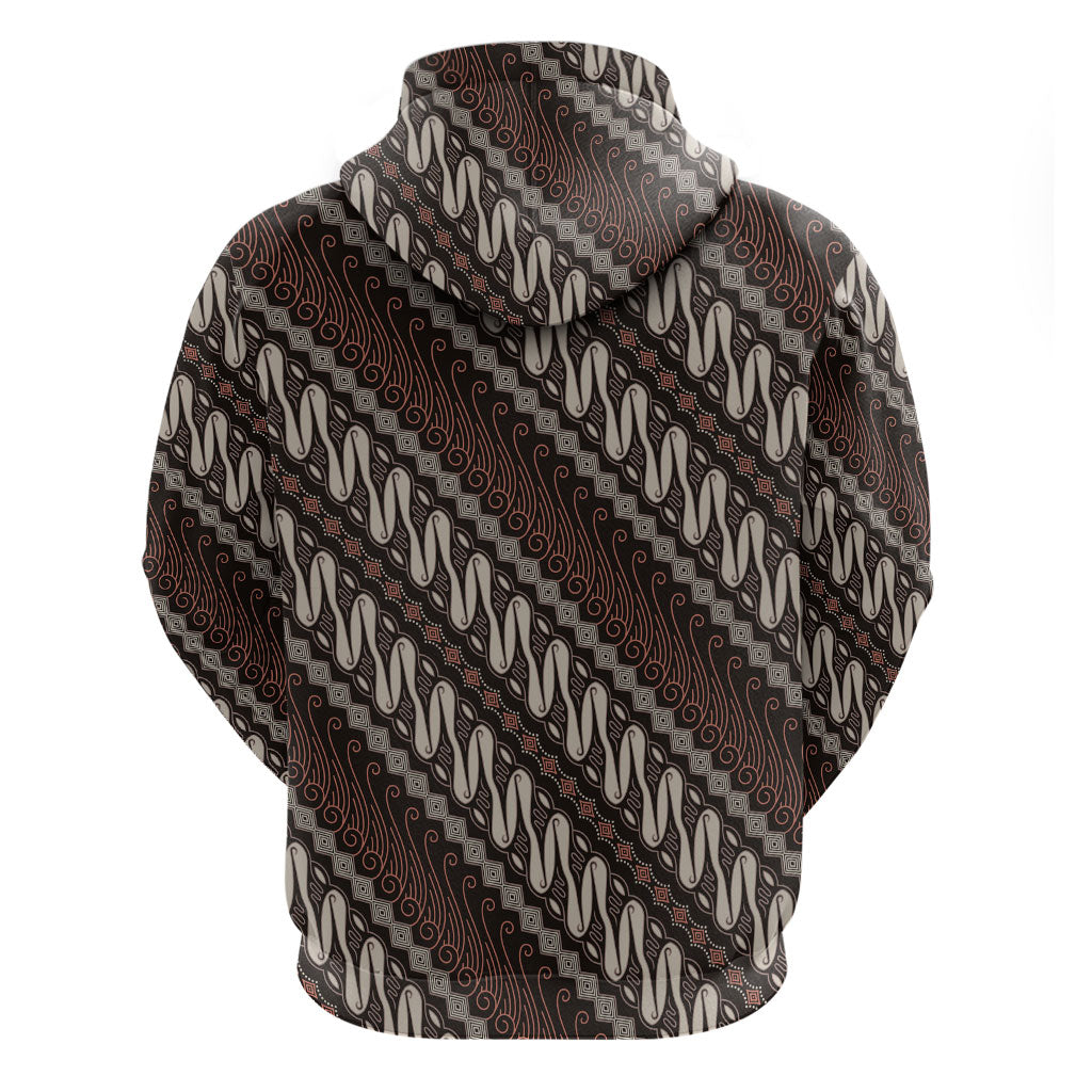 Yogyakarta Parang Batik Motifs Hoodie Indonesian Traditional Pattern