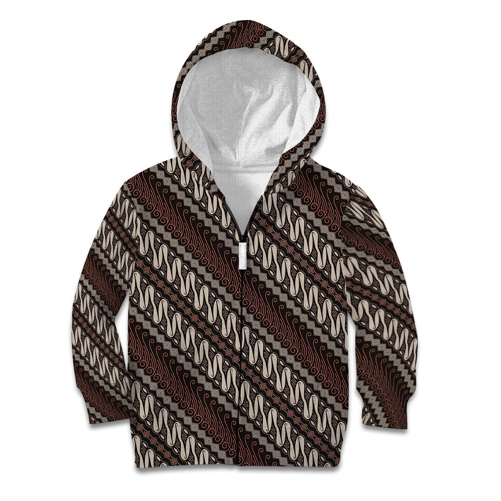 Yogyakarta Parang Batik Motifs Kid Hoodie Indonesian Traditional Pattern