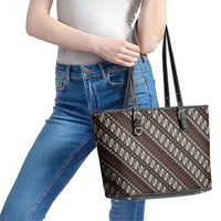 Yogyakarta Parang Batik Motifs Leather Tote Bag Indonesian Traditional Pattern