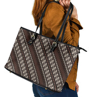 Yogyakarta Parang Batik Motifs Leather Tote Bag Indonesian Traditional Pattern