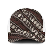 Yogyakarta Parang Batik Motifs Mesh Trucker Cap Indonesian Traditional Pattern