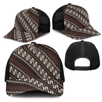 Yogyakarta Parang Batik Motifs Mesh Trucker Cap Indonesian Traditional Pattern