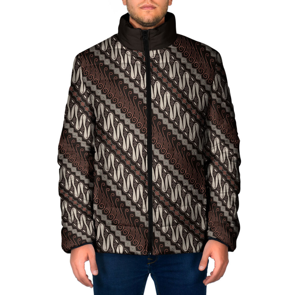 Yogyakarta Parang Batik Motifs Padded Jacket Indonesian Traditional Pattern