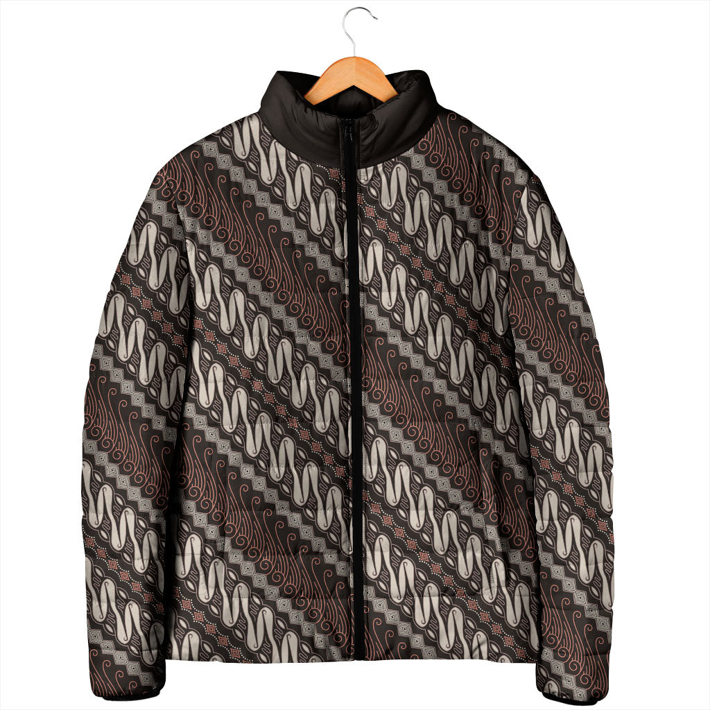 Yogyakarta Parang Batik Motifs Padded Jacket Indonesian Traditional Pattern