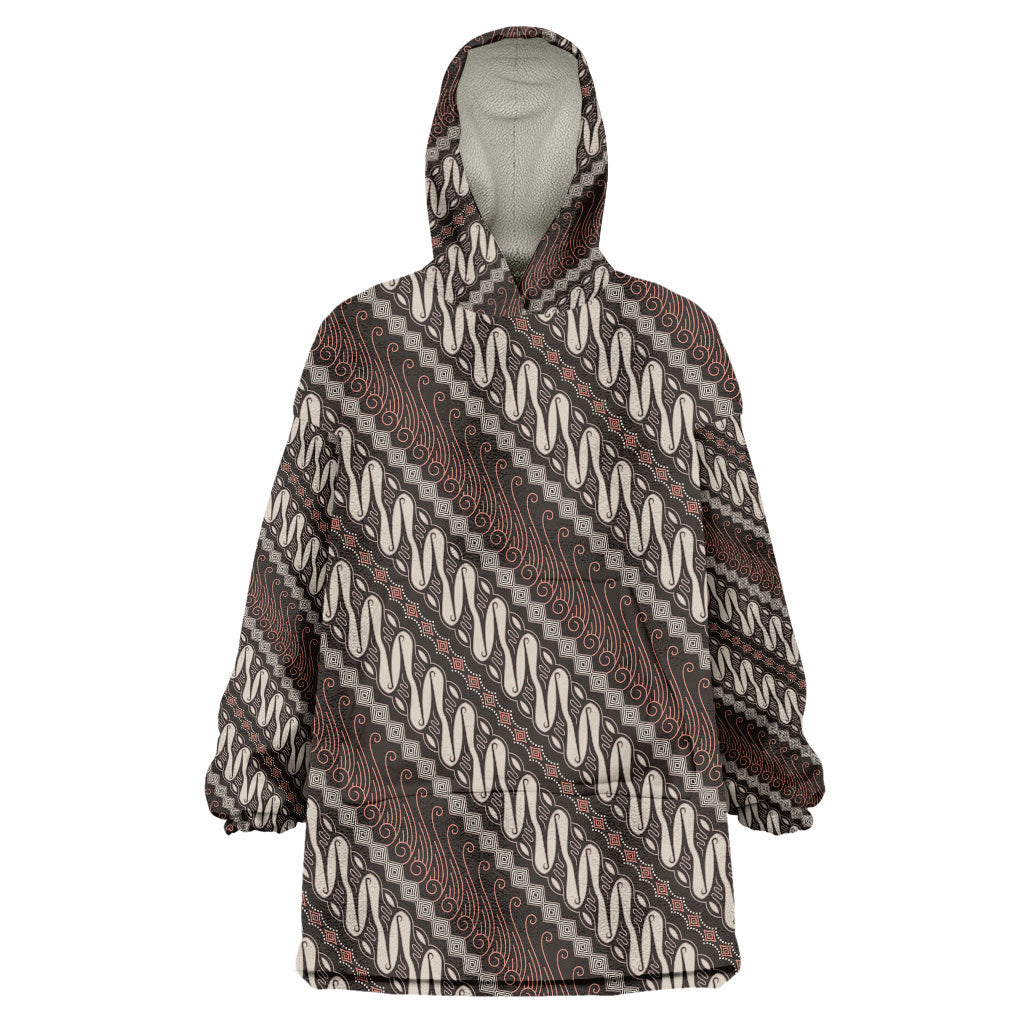 Yogyakarta Parang Batik Motifs Wearable Blanket Hoodie Indonesian Traditional Pattern