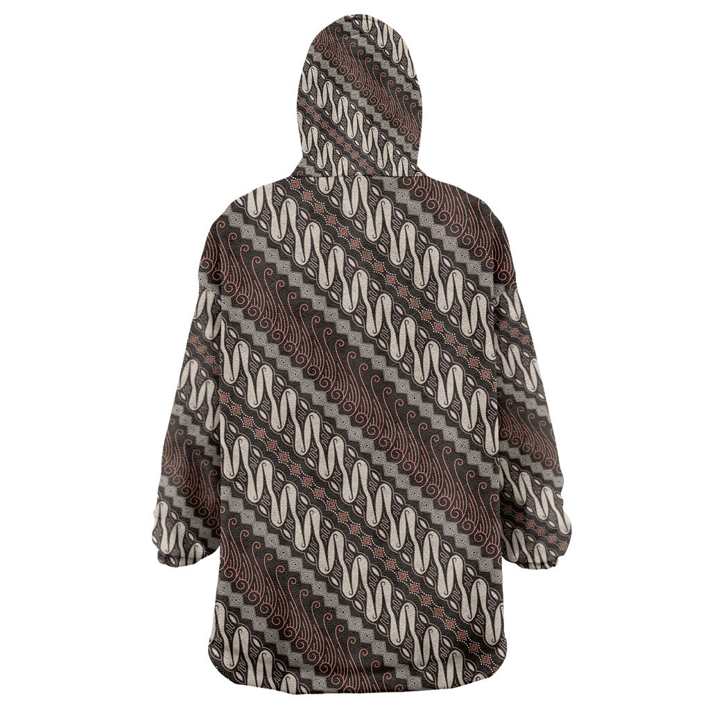 Yogyakarta Parang Batik Motifs Wearable Blanket Hoodie Indonesian Traditional Pattern