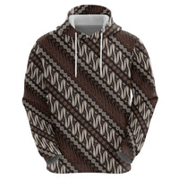 Yogyakarta Parang Batik Motifs Zip Hoodie Indonesian Traditional Pattern