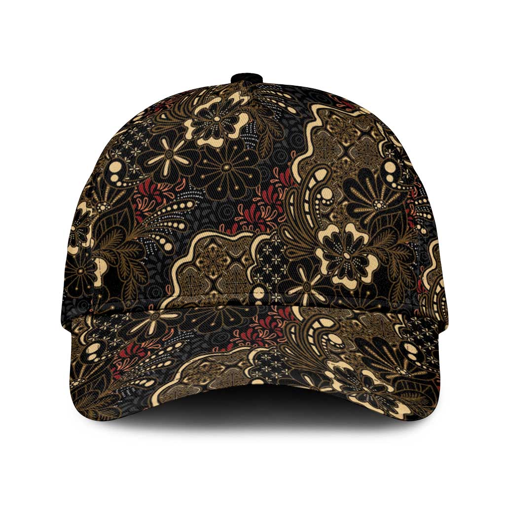Batik Sekar Jagad Classic Cap Indonesian Traditional Pattern LT01 Universal Fit Black - Polynesian Pride