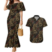 Batik Sekar Jagad Couples Matching Mermaid Dress and Hawaiian Shirt Indonesian Traditional Pattern