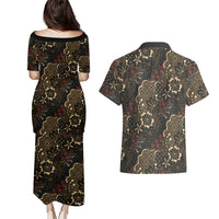Batik Sekar Jagad Couples Matching Puletasi and Hawaiian Shirt Indonesian Traditional Pattern