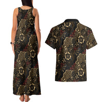 Batik Sekar Jagad Couples Matching Tank Maxi Dress and Hawaiian Shirt Indonesian Traditional Pattern