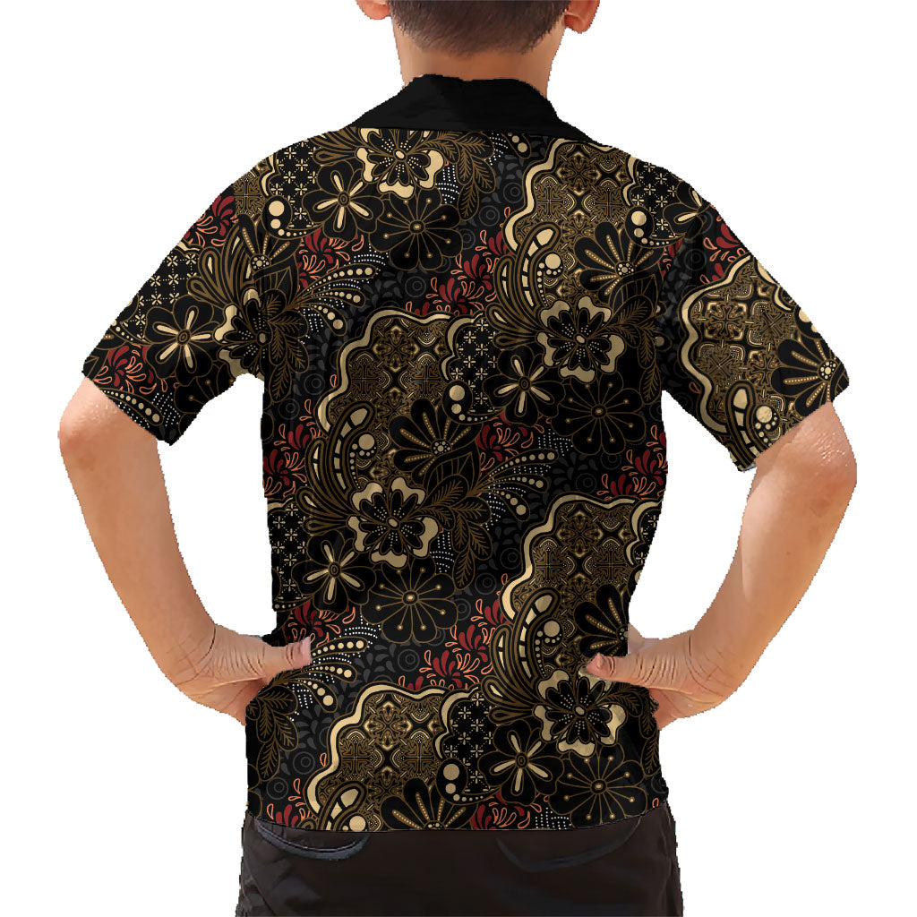 Batik Sekar Jagad Family Matching Long Sleeve Bodycon Dress and Hawaiian Shirt Indonesian Traditional Pattern