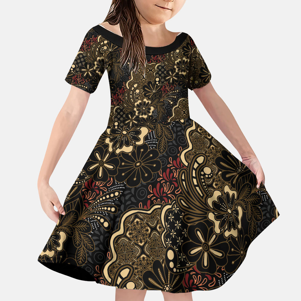 Batik Sekar Jagad Family Matching Summer Maxi Dress and Hawaiian Shirt Indonesian Traditional Pattern
