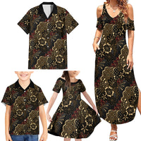 Batik Sekar Jagad Family Matching Summer Maxi Dress and Hawaiian Shirt Indonesian Traditional Pattern