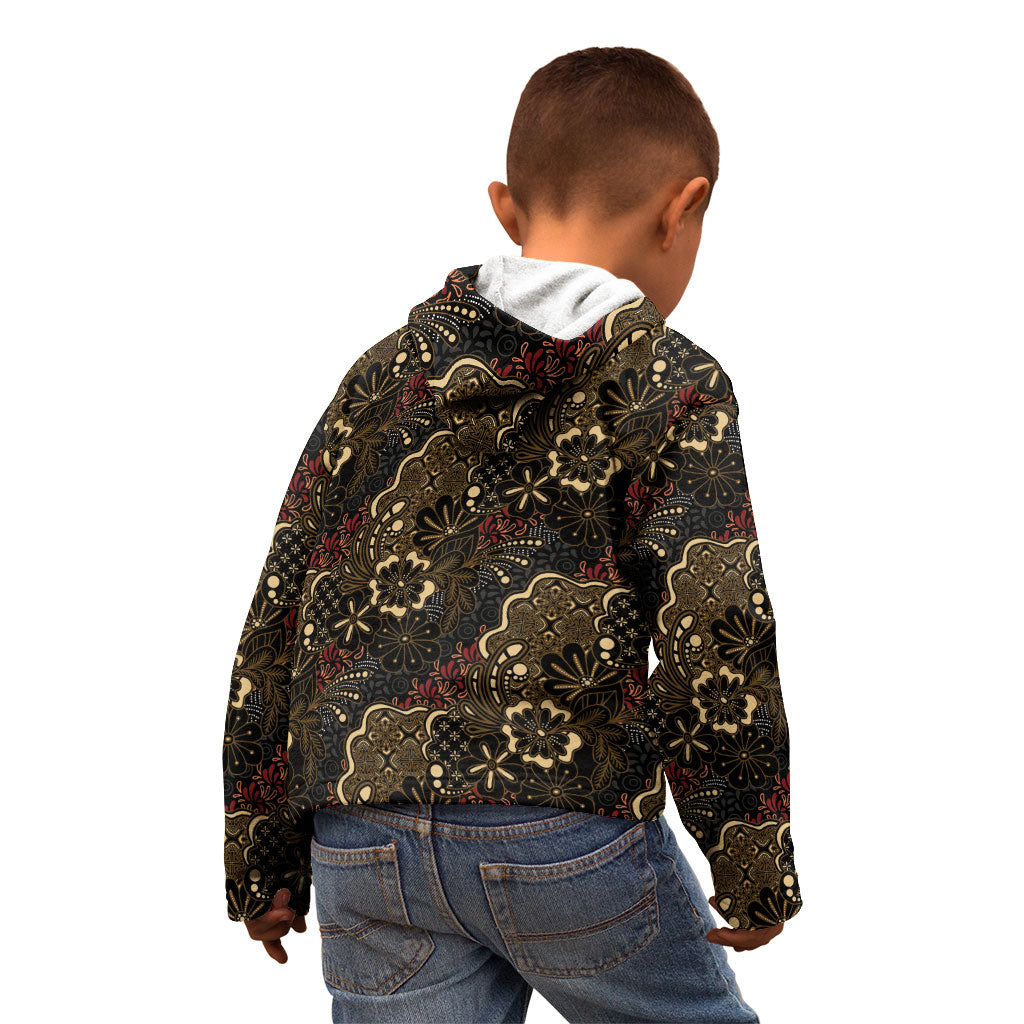 Batik Sekar Jagad Kid Hoodie Indonesian Traditional Pattern