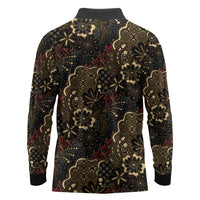 Batik Sekar Jagad Long Sleeve Polo Shirt Indonesian Traditional Pattern