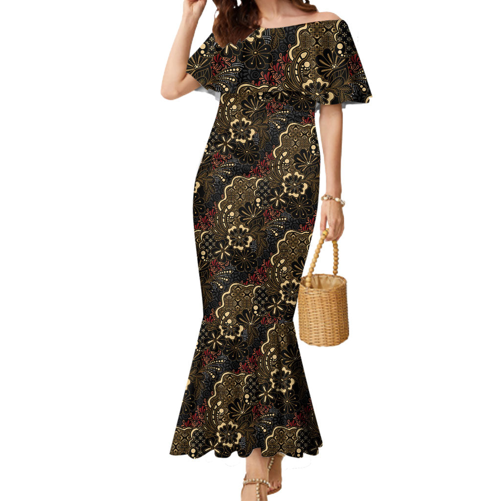 Batik Sekar Jagad Mermaid Dress Indonesian Traditional Pattern