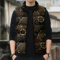 Batik Sekar Jagad Sleeveless Puffer Jacket Indonesian Traditional Pattern
