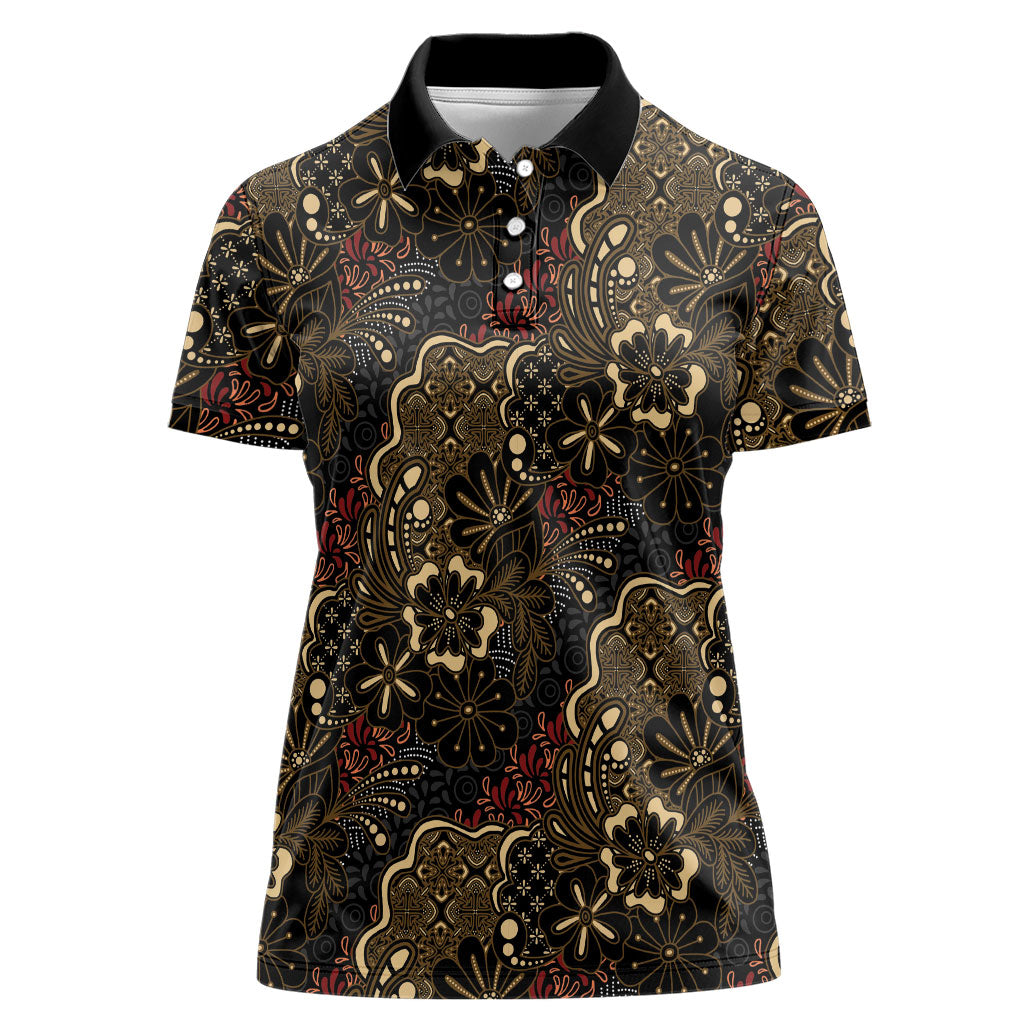 Batik Sekar Jagad Women Polo Shirt Indonesian Traditional Pattern