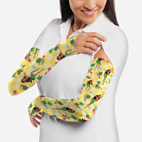 Hawaii Hula Girl Tropical Arm Sleeves Yellow Palaka