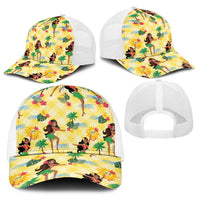 Hawaii Hula Girl Tropical Baseball Net Cap Yellow Palaka