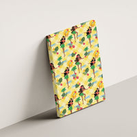 Hawaii Hula Girl Tropical Canvas Wall Art Yellow Palaka